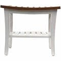 Templeton Genuine Distressed Teak Bench, White - 20 x 13.5 x 17.5 in. TE3183149